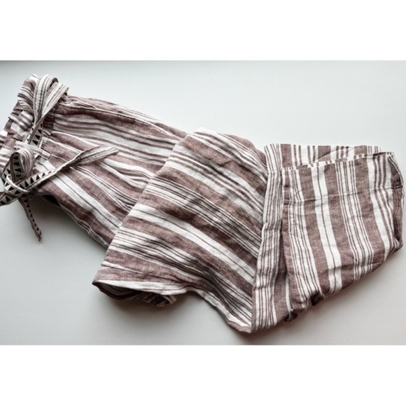 LemLem X H&M • NWT Burgundy Stripe Linen Pants - Picture 1 of 8